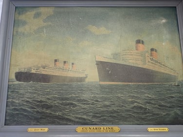 Cunard Lures Largest Oceans Liner Textured Print
