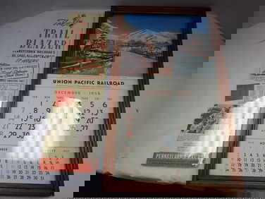 1958 Union Pacific Calendar P.R.R. Broadside