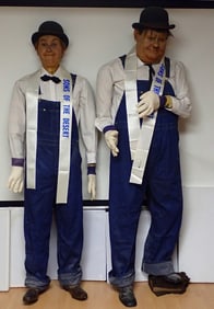 Laurel & Hardy Full size wax figures with Signed Letters