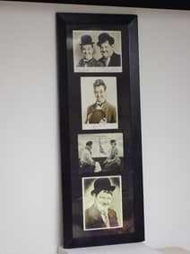 Laurel & Hardy signed photos display
