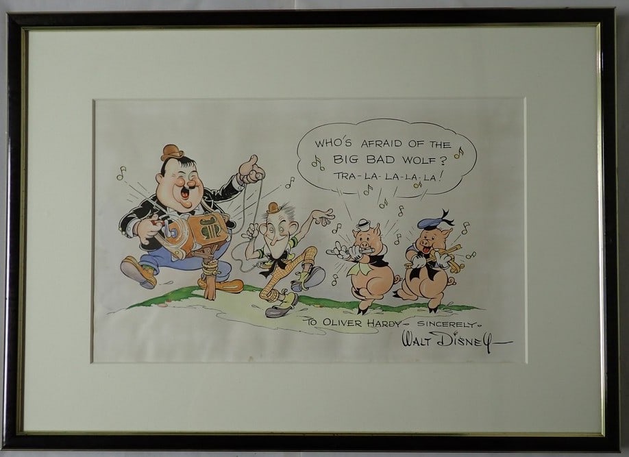 Walt Disney Drawing for Oliver Hardy 1930's Illustration (1 of 19)