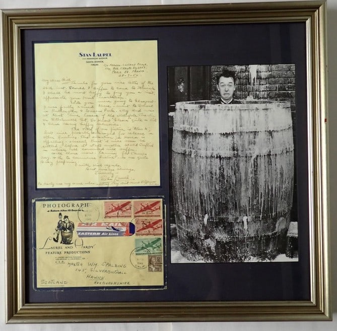 1950 Handwritten Stan Laurel Signed Letter & Envelope (1 of 8)