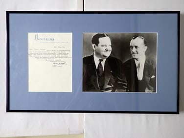 1961 Laurel signed letter w/ Laurel & Hardy photos