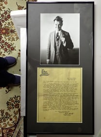 1960 signed Stan Laurel letter & Photo display