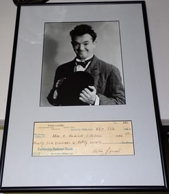 1930 Stan Laurel signed check to Hal E. Roach Studios