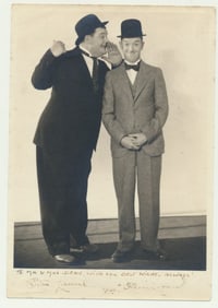 Laurel & Hardy 1930 signed photo with COA