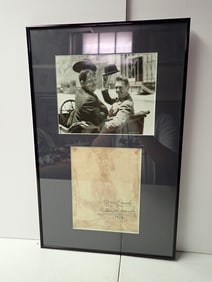 1936 Stan Laurel & Oliver Hardy signed photo display