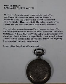 Oliver Hardy Engraved Pocket Watch - Engraved OH