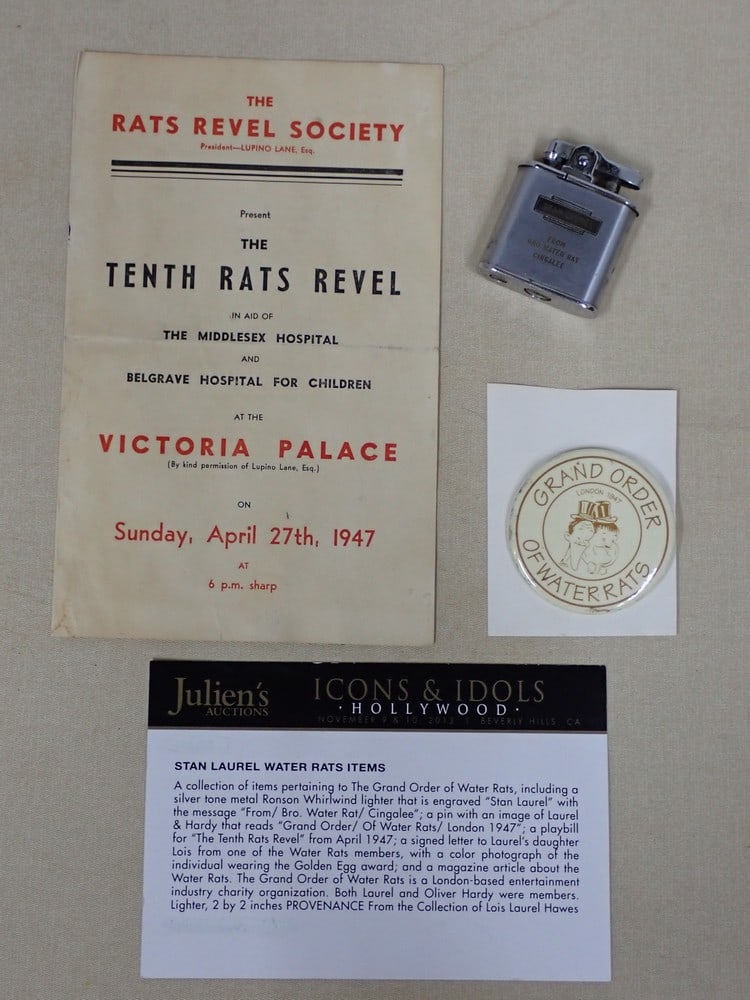 Stan Laurel Water Rats Lighter, Program & Pin (1 of 8)