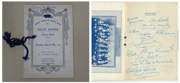 1947 Water Rats Signed by Laurel and Hardy Medical Night Dinner Program