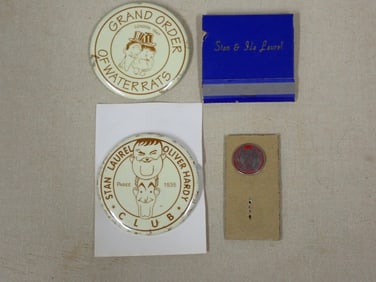 Laurel and Hardy Pins and Stan & Ida Matchbook