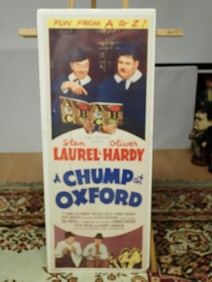 1940 Laurel & Hardy A Chump at Oxford Insert Poster