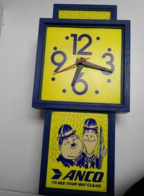 Anco Wiper Blades Laurel and Hardy Advertising Clock