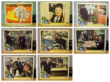 8 Laurel and Hardy 1943 Air Raid Wardens Lobby Cards