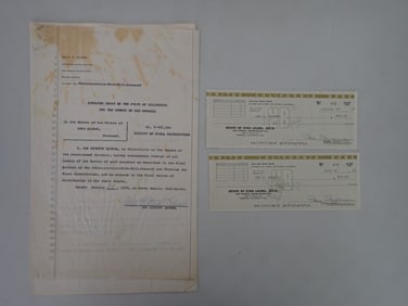 Stan Laurel Will Document and checks 1965 - 1970