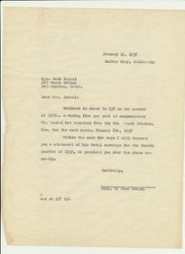 (5) 1937 & 1938 Letters and Checks to Ruth Laurel