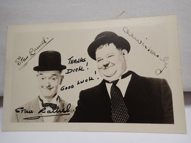 Laurel and Hardy Photo Signed by Stan Laurel