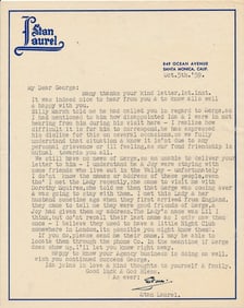 1959 Signed Stan Laurel Letter