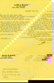 1958 Stan Laurel Signed Letter with Envelope