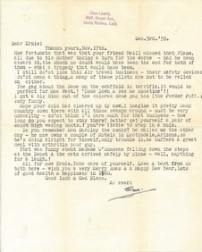 1959 Signed Stan Laurel Letter with Envelope & COA