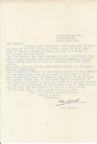1958 Stan Laurel Signed Letter to Elmer Westover