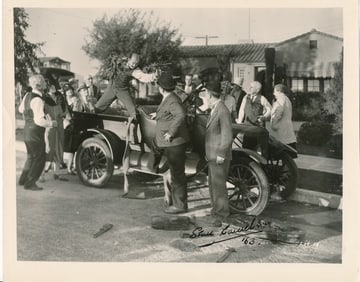 Laurel and Hardy Signed Movie Still with James Finlayson