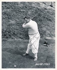 Signed Oliver Hardy 8 x 10 Glossy Golfing Photo with COA
