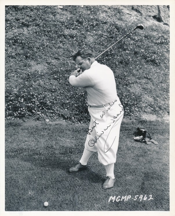 Signed Oliver Hardy 8 x 10 Glossy Golfing Photo with COA (1 of 3)