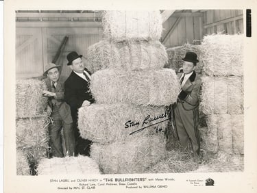 Signed Stan Laurel '64 Movie Still "The Bullfighters"