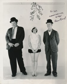 Laurel,  Hardy, & Marion Byron Signed & Inscribed 8 x 10