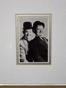 Framed Laurel and Hardy Autographed Photo