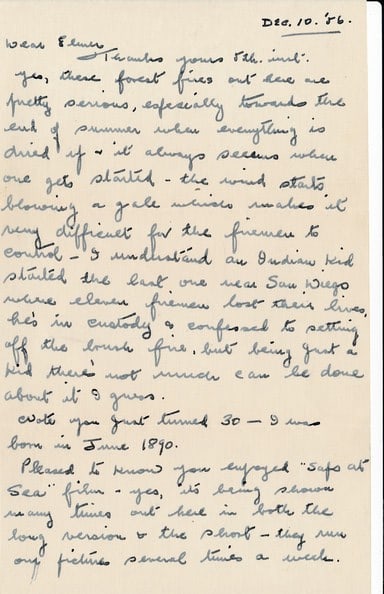 1956 Stan Laurel Signed Handwritten Letter with COA (1 of 5)