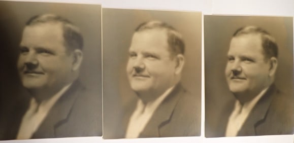 3 Oliver Hardy Matte Finish Publicity Photos