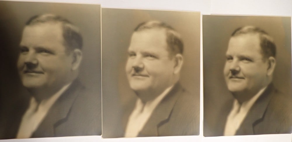 3 Oliver Hardy Matte Finish Publicity Photos (1 of 5)