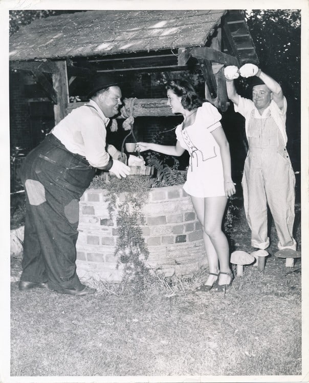 Laurel & Hardy Movie Stills & Other Photographs: 8 x 10 Publicity Still of Laurel and Hardy with Elena Verdugo, 9 1/2 x 7" Laurel and Hardy Fra Diavolo publicity still, (2) Laurel and Hardy Wire Photos 5" x 8", (6) Other Laurel and Hardy promotional