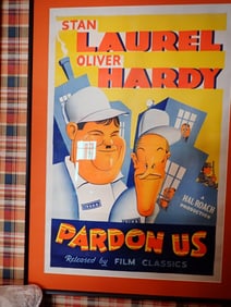 Laurel and Hardy "Pardon Us" Film Classic Release Poster
