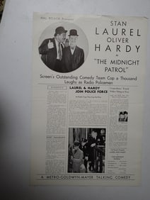 1933 Laurel and Hardy Movie Press Sheet/Brochure