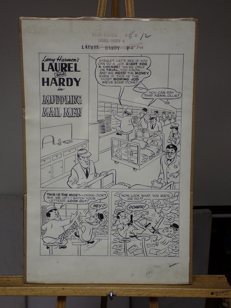 Laurel and Hardy Dell Comic Art Muddling Mail Men (1 of 9)