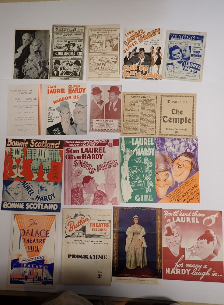 Laurel and Hardy US & UK Movie Theatre Programs: Programmes. Movie and Theatre Pamphlets and Programs for Laurel and Hardy Movies and Theatre Performances in the United States and The United Kingdom.