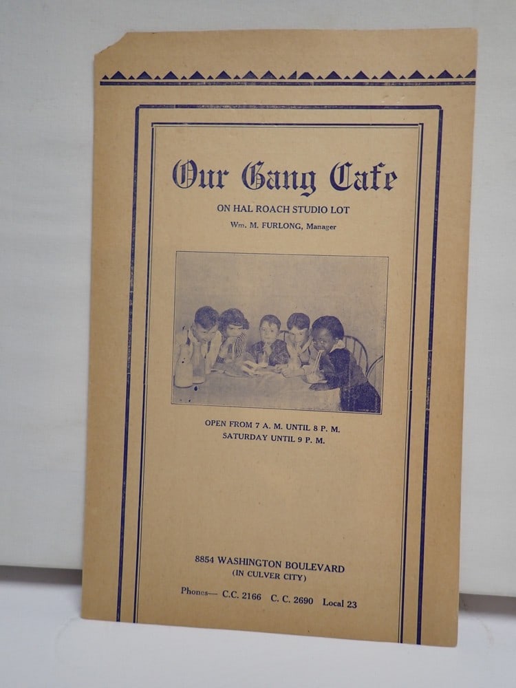 1936 Our Gang Restaurant Menu Hal Roach Studio Lot (1 of 9)