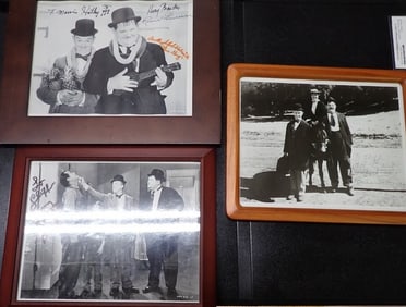 3 Laurel and Hardy Actors and Actresses Signed Photos