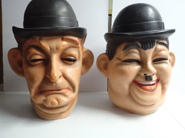 Laurel and Hardy Plastic Oversized Masks