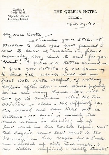 1954 Signed Stan Laurel Handwritten letter and Envelope (1 of 6)