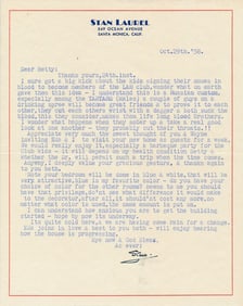 1958 Signed Stan Laurel Typed Letter