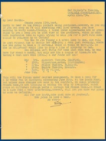 1954 Signed Stan Laurel Typed Letter with Enveope &