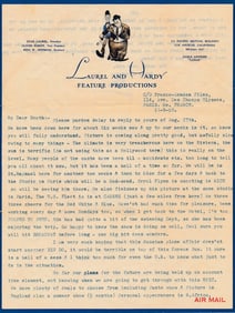 1950 Signed Stan Laurel Typed Letter with Envelope