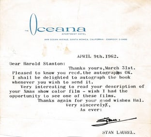 1962 Signed Stan Laurel Typed Letter