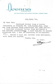 1962 Signed Stan Laurel Typed Letter