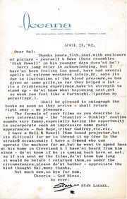 1962 Signed Stan Laurel Typed Letter