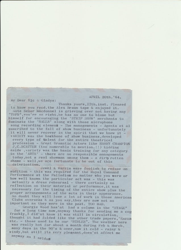 1964 Signed Stan Laurel Typed  Air Mail Letter (1 of 6)